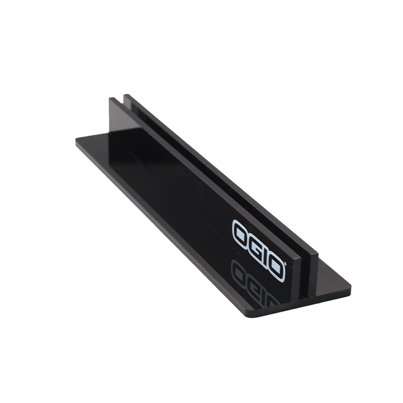 Black Acrylic Table Sign Holder with Slot
