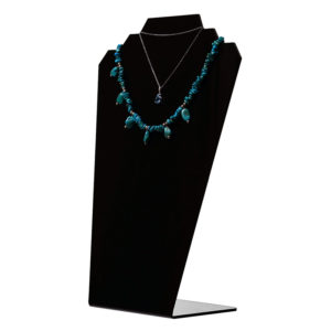 China Acrylic Jewelry Display | T-bar | Store Fixture - SOONXIN 25 Slantback Black Acrylic Necklace Jewelry Display Busts