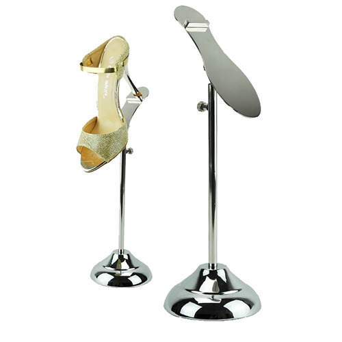 Metal Shoe Riser | Display Fixture | Footwear Organizer - SOONXIN 4 Chrome Silver Sandal Riser Heavy Base