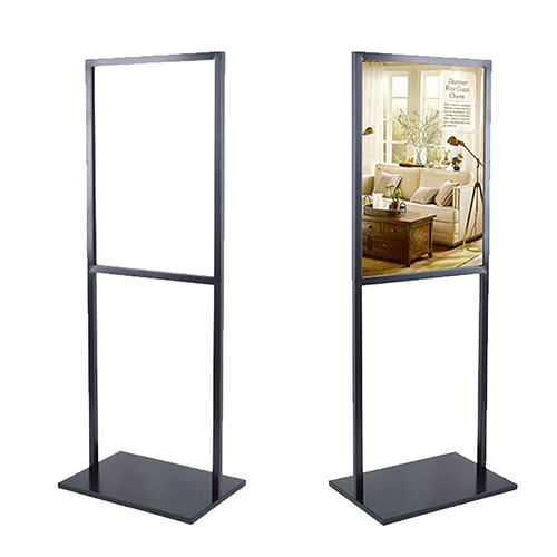 Metal Poster Stands | Freestanding Graphic Displays Wholesaler-SOONXIN 16 Black Powder Coated Top Loading Easel Display