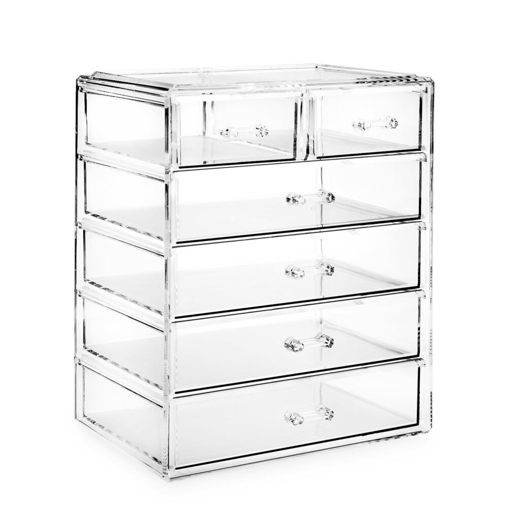 Acrylic Makeup Comestic Display Case 4 Drawers