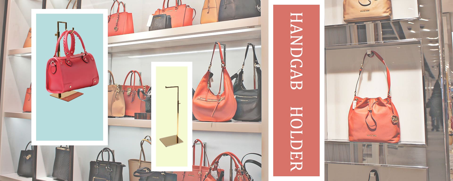 Double Handbag Display Stands 