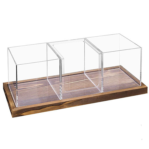 Clear Acrylic Box with Nature Wooden Base