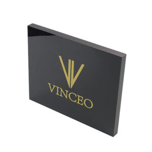 UV Printing Acrylic Logo Blocks | Signs & Branding Manufacturer 19 Black Crystal Acrylic Company Logo Sign