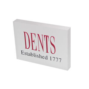 UV Printing Acrylic Logo Blocks | Signs & Branding Manufacturer 25 Square Ice Block Logo Display Wholesaler