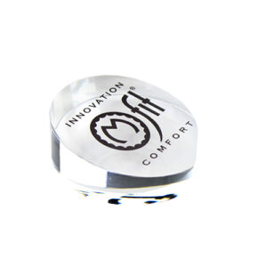 UV Printing Acrylic Logo Blocks | Signs & Branding Manufacturer 46 Transparent Round Perspex Branding Display Riser