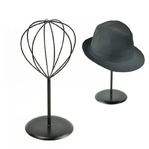 Support de chapeau de table en fil noir mat