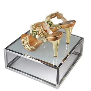 Stainless Steel Frame With Glass Mirror For Shoe Display