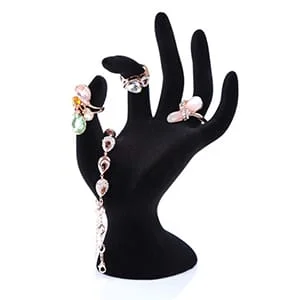 Acrylic Velvet Lined Hand-mold Rings Display Stand