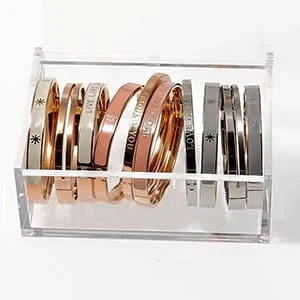 Caixa organizadora de pulseira de acrílico transparente