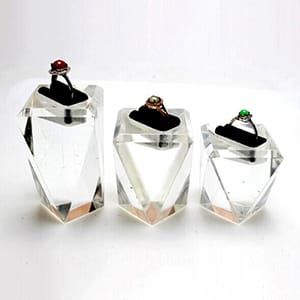 Bloques de exhibición de anillos de acrílico transparente