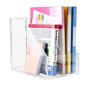 2 Compartments Acrylic Book Stand
