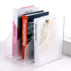Porte-livre en acrylique à 3 compartiments