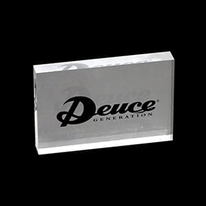 Customize Nameplate - Printed on Clear Solid Block of Acrylic