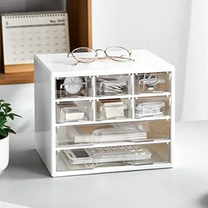 Cassetto organizer in acrilico bianco alla moda