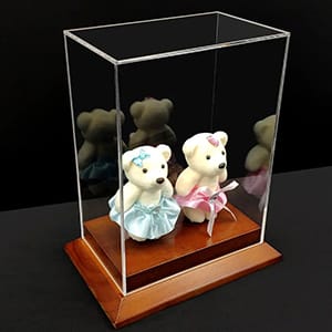 Figures Display Case With Wood Base