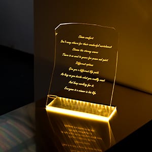 L-style Acrylic Sign Holder With A LED Base