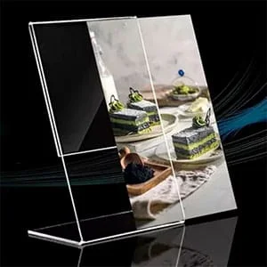 Slanted Clear Acrylic Side-loading Poster Stand