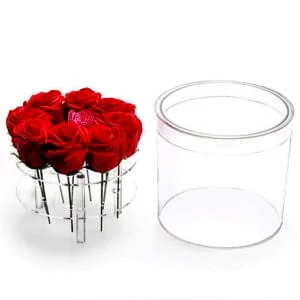 Small Acrylic Flower Canister With Holder