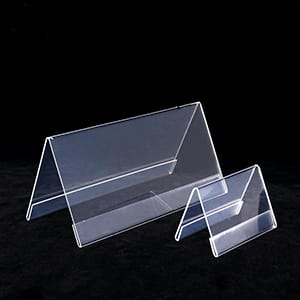 Vertical Slanted, L-Shape Acrylic Sign Holder (2 inchw x 3 inchh)