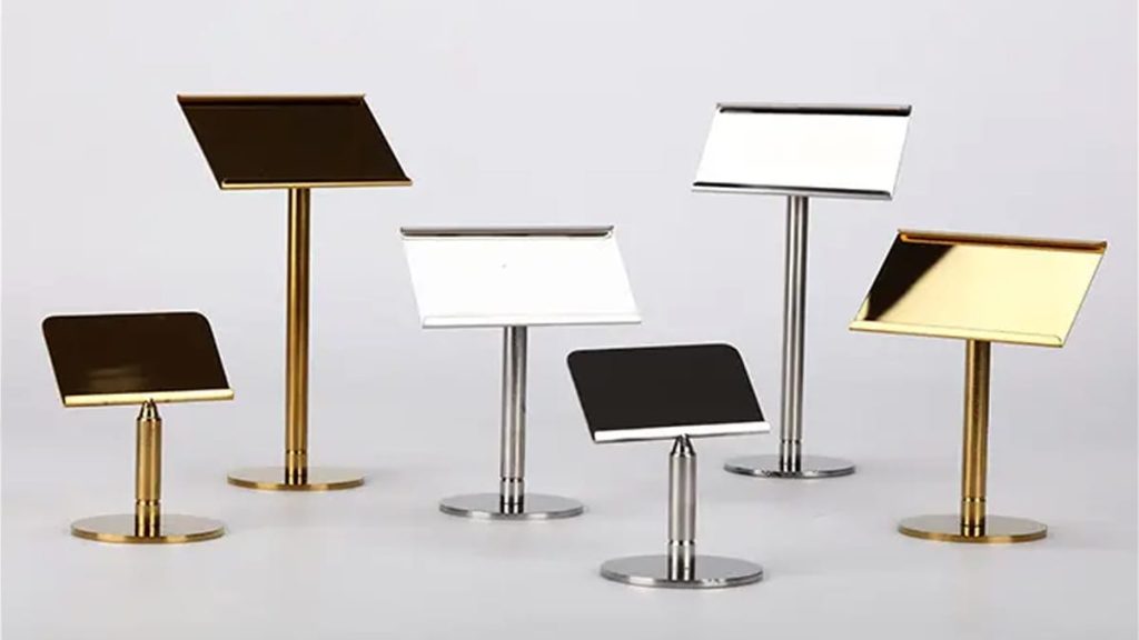China Display Fixtures Manufacturer And Wholesaler 16 metal tabletop poster stand feature image