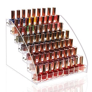 Exhibición de esmalte de uñas acrílico transparente de 63 celdas