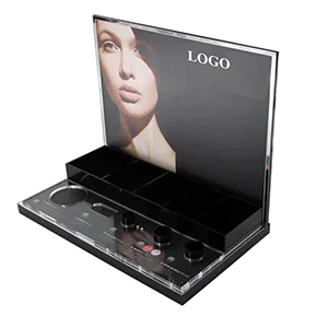 Acrylic Makeup Sample Display Stand With Replaceable Poster