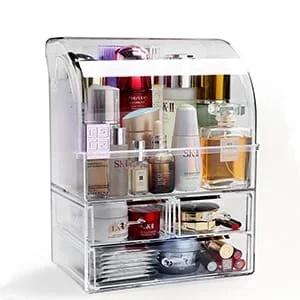 Clear Acrylic Makeup Tools Storage Box With Lid