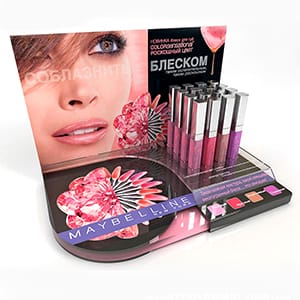 Stand di promozione del rossetto di marca POP