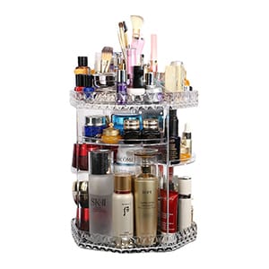 Rotatable Clear Acrylic Tabletop Cosmetic Organizer