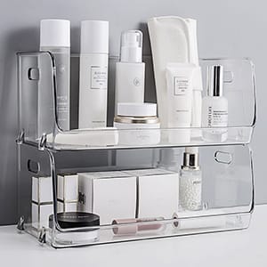 Wall Mount Acrylic Cosmetic Organizer Tray For Bathroom