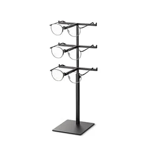 Espositore per occhiali in metallo opaco a 3 livelli