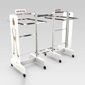 Combination Heavy-duty Moveable Clothes Selling Shelves