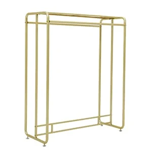 Gold Double Rods Floor Clothes Display Rack