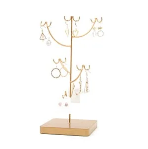 Gold Wire Art Earrings Display Tree
