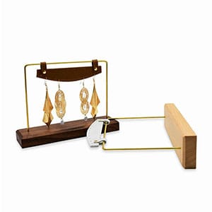 Mini Earring Display Stand With Wood Base