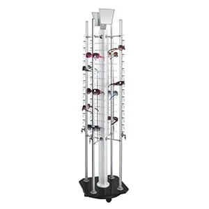Moveable Floor Sunglasses Display Tower With Mirror