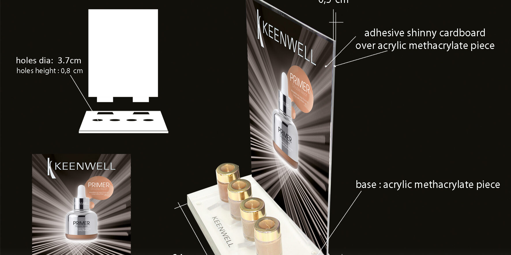 MAKEUP RETAIL DISPLAY STAND Custom Makeup Display Stand